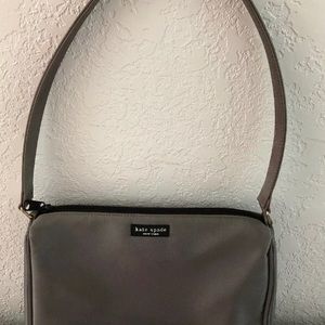 Kate Spade Handbag Purse Satin Finish Gray Fabric
